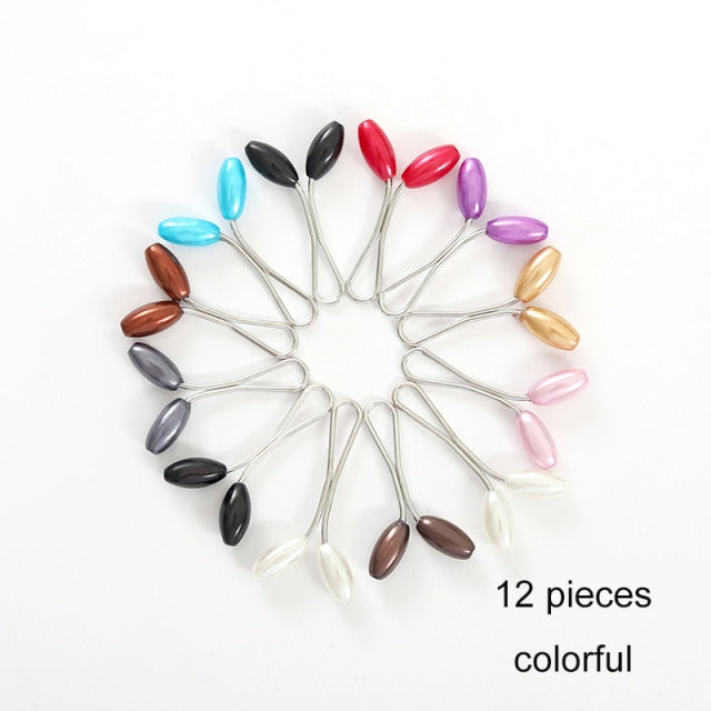 Multicolor Hijab Pearl Pins