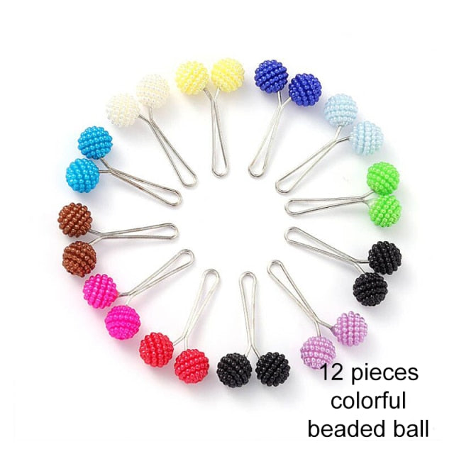Multicolor Hijab Pearl Pins